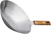 NOLITOY Stainless Steel Wok Pan with Wear Resistant Wooden Handle Frying Wok for Induction Cooktops Nonstick Everyday Cooking Pot Design for Home Restaurant Use