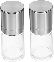 BEBEMOKO Manual Pepper and Salt Grinder Portable Pepper Mill Refill Easy to Use Metal Glass