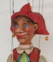 JESTER - wooden marionette, 13 inches tall, handmade from CZECH REPUBLIC