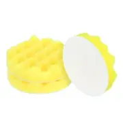 3pcs Buffing Sponge Pads 5" Polishing Wheel Waffle Finishing Grip Pad, Yellow