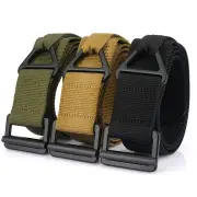 TUSHI 125cm Men's Tactical Nylon Belt Adjustable Wear-resistant Lightweight Waist Belt Buckle Canvas Belt Casual Sports