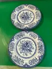 English Ironstone Tableware (EIT) Kew Gardens Cobalt Blue Floral 7” Plate Lot/4