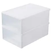 2 Pcs Storage Box Clear Containers for Wardrobe Drawers