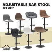 Viviendo 2x Bar Stools Kitchen Swivel Dinning Chairs Gas Lift Barstool