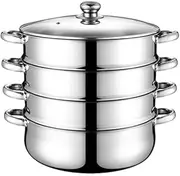 Stainless Steel Soup Pot for Steaming 32cm Steamer Pot Microwave Steamer Induction Steamer Pot Dumpling Steamer Saucepan Steamer Cooking Steamer Rack Crab 28c Metal Vegetable
