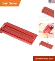 6-Inch Aluminum T-Square Ruler for Precision Woodworking - Red Anodized Finish
