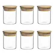 6pc Ecology Pantry 7.5cm Round Spice Jar Container Storage Set w/ Bamboo Lid