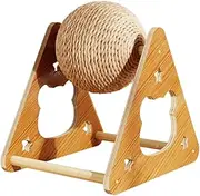 Cat Scratching Post - Cat Scratcher | Portable Pet Cat Scratch Board | Cat Scratcher Toy with Sisal Ball | Wooden Frame Vertical Wheel | Cat Wheel Exerciser for Indoor Cats and Kittens Apartment