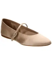 Saint Laurent Gio Silk Ballet Flat 36 Beige