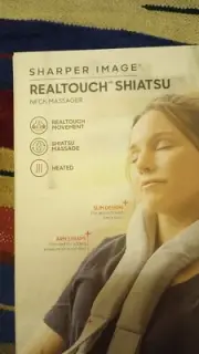 Sharper Image RealTouch Shiatsu Neck Massager Compact Heated NIB Tension relief