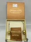 Authentic Murano Glass Earrings With Certificate- Cube- Gold- M2