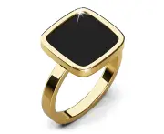 Zevon Solid Square Ring In Gold