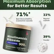 HOT! Focus Nicotinamide Riboside, Resveratrol, NAD+ Supplement for Anti-Aging