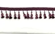 (Sold By The Yard) 3” Trim Fringe W/ Gimp Top - color Purple