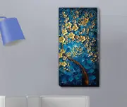 Blue Flower Tree Stretched Canvas Print