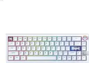 Fantech MAXFIT6 60% QMK/VIA Wireless Mechanical Keyboard with Knob, Hot Swappable with RGB Backlit Gaming Keyboard,Gasket Structure for Mac/Windows (White, Brown Switch)