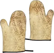 [ALLiYa] Sheet Music Insulation Gloves (2-Piece Set) Microwave Gloves Oven Gloves For Barbecue Cooking And Baking
