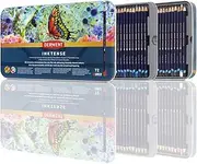 [Derwent] Inktense Permanent Watercolour Pencils 72 Tin, Set of 72 4mm Premium Core Strength, Water-Soluble, Ideal for Drawing, Colouring and Painting on Paper and Fabric, Professional Quality (2301843)
