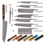Damascus Steel Chef Knife Blank Blade DIY Tool Home Hobby Kitchen Knife Material
