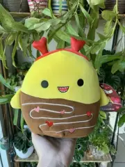 Squishmallow Chandler the Valentines Day Shark 7inch BNWT Yellow Kellytoy Plush