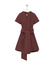 Pebble dress in viscose and linen FR38,FR40 brown