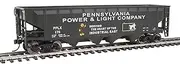 Walthers Trainline HO Scale Model Offset Quad Hopper - Ready to Run - Pennsylvania Power & Light Pplx #170
