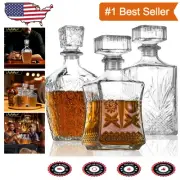 Art Deco Liquor Decanter Set of 3 - Perfect for Whiskey and Tequila Lovers