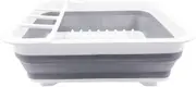 AIMALL Collapsible Dish Drainer Kitchen Sink Counter Roll-up Drying Rack Foldable Dish Drying Rack Small Spaces Camping Caravan 36.5 x 31.4CM