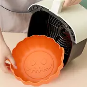 Halloween Air Fryer Silicone Pot Reusable Pumpkin Oven Baking Tray Basket Liner