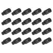 20pcs Plastic Cord Locks 1" x 0.47" End Spring Stop Toggle Stoppers Single Hole