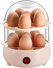 Egg Steamer, Double Layer Rapid Egg Cooker, Mini Egg Cooker Cooks 12 Eggs Perfectly with One-Button Operation for Vegetables Dumplings Buns with Automatic Shut Off, Noise Free