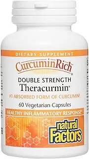 Natural Factors - CurcuminRich Double Strength Theracurmin 60mg, #1 Absorbed Form of Curcumin, 60 Vegetarian Capsules