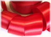 LAST 1 30 YARD ROLL SALE 1.5" OFFRAY SCARLET SINGLE FACE SATIN DESIGNER RIBBON