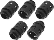 X AUTOHAUX M20x1.5 Cable Glands 21.2mm / 0.83" Bellows Waterproof Joint Straight-Through PA6 Nylon Black 5 Pcs