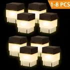Solar Power Fence Post Cap Pool Garden Yard LED Square Light White 50mm x 50mm