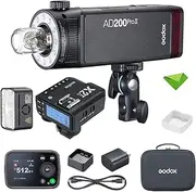 GODOX AD200 Pro II AD200Pro II 200Ws 2.4G TTL Flash + Godox X2T-O Flash Trigger for Olympus, 0.01-1.8s Recycling 500 Full Power Flashes, Bi-Color LED Modeling Pocket Monolight for DSLR Cameras