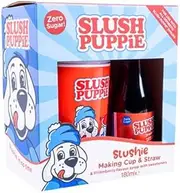 Slush Puppie Making Cup & Strawberry Sugar-Free Syrup Set - Includes 180ml Syrup, Iconic Flavour, Easy Homemade Slushies, Zero Sugar Formula, Fun & Refreshing Drink for All Ages