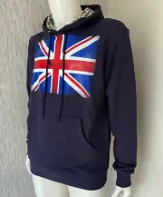 AQUASCUTUM NAVY BLUE UNION JACK HOODIE SIZE XL RETAIL BNWT
