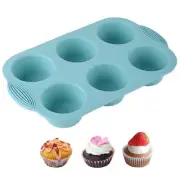 Silicone Muffin Pan 6-Cavity Nonstick Baking Tray for MuffinsFood Grade Silic...