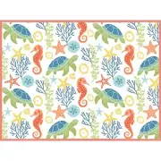 BEACH HOUSE SEA TURTLE Microfiber Countertop Dish Drying Mat, by Kay Dee