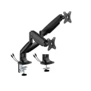 Brateck LDT82-C024UC DUAL SCREEN HEAVY-DUTY GAS SPRING MONITOR ARM WITH USB PORTS For most 17'~35' Monitors, Matte Black(New)