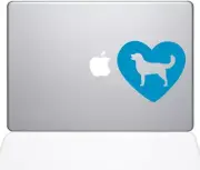 The Decal Guru Heart Golden Retriever MacBook Decal Vinyl Sticker-15" MacBookPro