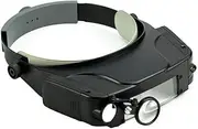 Loupe Head Magnifying Glass with LED Light Magnifier - 1.5X to 8.0X