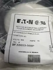 BRAND NEW FACTORY SEALED X8653-568P EATON 4P CHANGEOUT FEMALE PLUG 1.8 METER