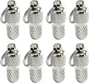 8 x Pet ID Tube Tags Barrel Tube Collars for Pet Metal ID Collar Tags for Dog Cat Address Name Label Tube Prevent Pet Lost (Tags for Dog, Silver)