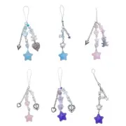Star Bead Tassels Pendant Phone Charm Chain Strap Bag Decoration Lanyard