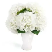 Hydrangea Artificial Flowers, 5PCS White Flowers, Lifelike Faux Hydrangea