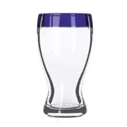 Libbey 92316 Aruba 16 oz Anneal Treated Beer Glass w/ Blue Rim - 1 Doz