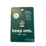 Onn. 100006050 256GB Class 10 U3 V30 microSDXC Flash Memory Card