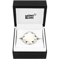 在飛比找momo購物網優惠-【MONTBLANC 萬寶龍】象牙白色六角星造型墜飾寬版純銀